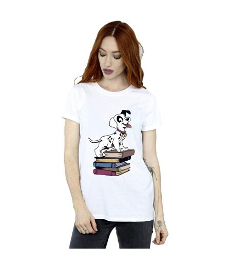Disney Femme/Ladies 101 Dalmatians Books Cotton Boyfriend T-Shirt (Blanc) - UTBI26049