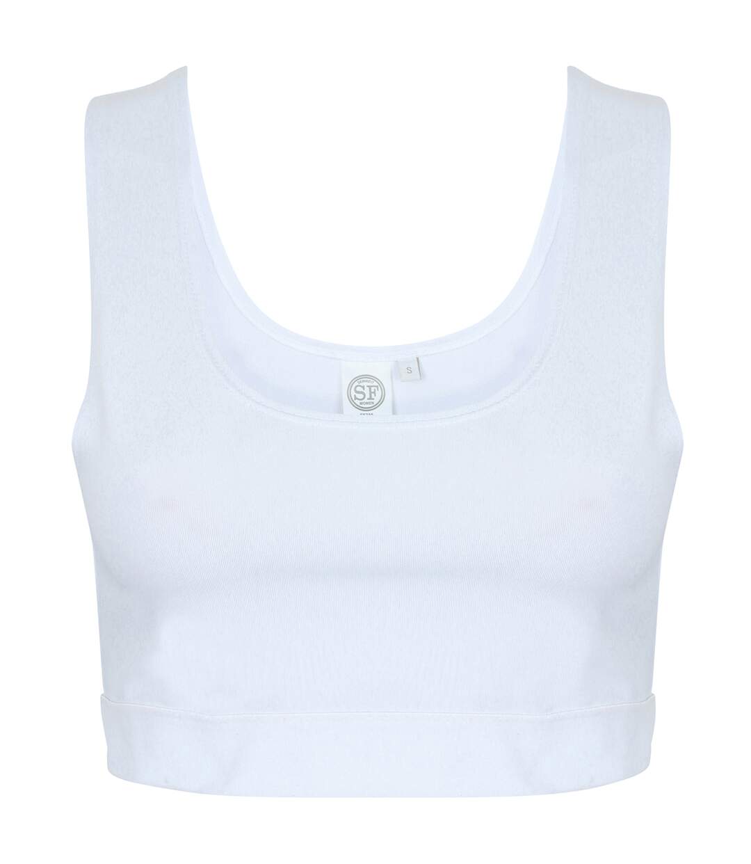 Débardeur court femme blanc Skinni Fit-1