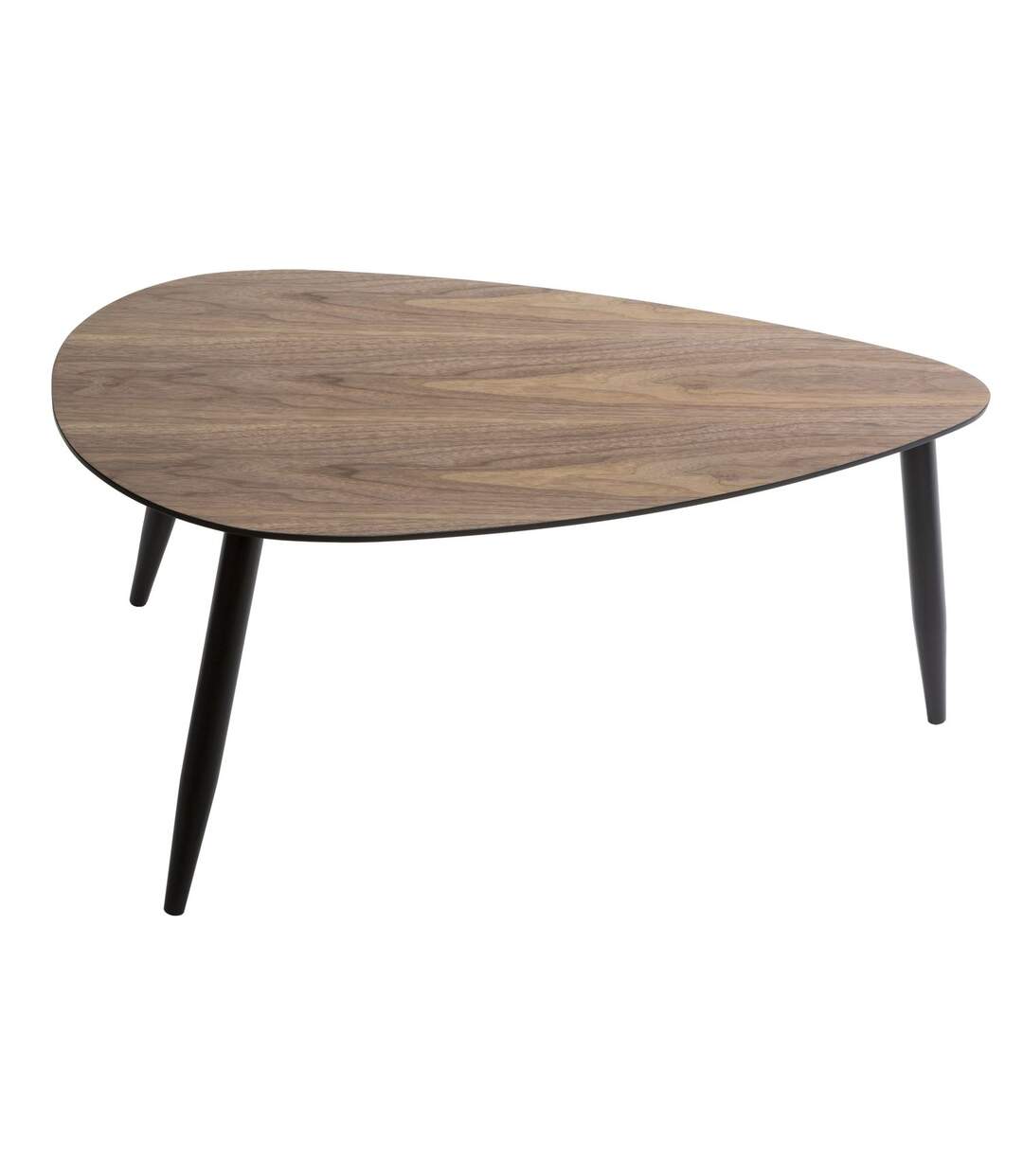 Duo de table basses en MDF effet bois de Noyer - Marron-4