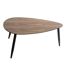Duo de table basses en MDF effet bois de Noyer - Marron-4