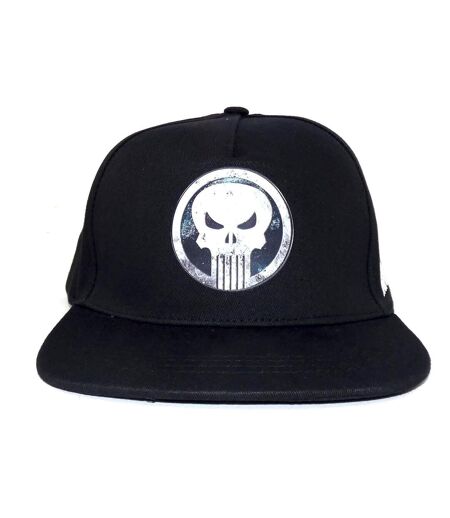 The Punisher Logo Snapback Cap (Black/White)