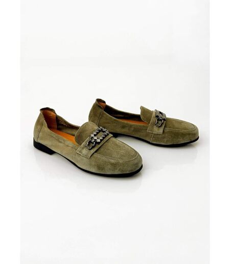 Mocassins cuir velours élastiqués