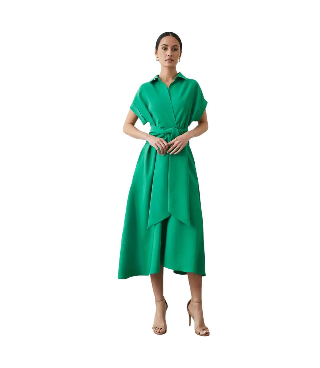 Robe mi-longue femme vert Principles