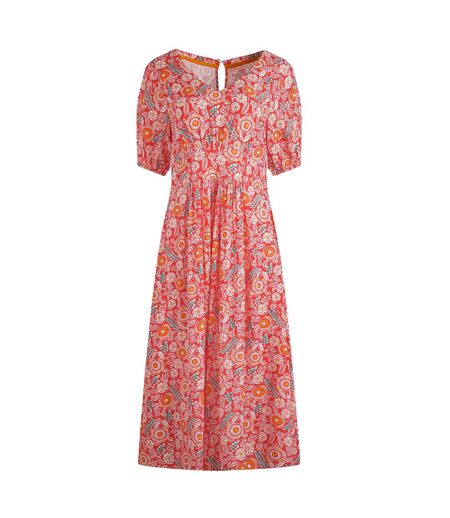 Womens/ladies dilsha printed midi dress tango red Weird Fish