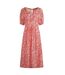 Womens/ladies dilsha printed midi dress tango red Weird Fish-1