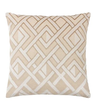 Paoletti Henley Jacquard Velvet Throw Pillow Cover (Warm Taupe) (50cm x 50cm)