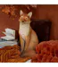 Statue Renard Assis Automne 54cm Orange-2
