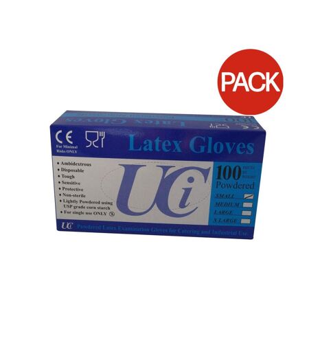 Unisex Adults Gloves Latex Examination Pack Of 100 (May Vary) (Large) - UTTL1262