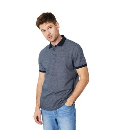 Mens dash jacquard polo shirt navy Burton