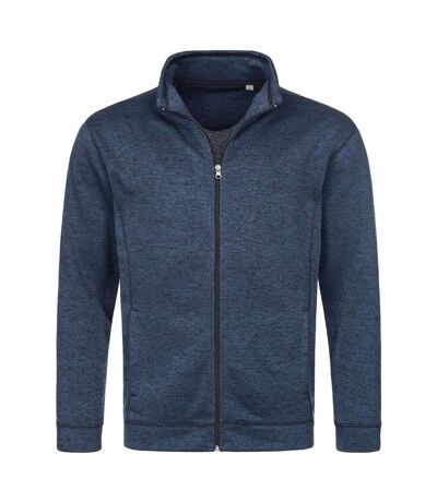 Veste polaire en tricot manches longues - Homme - ST5850 - bleu marine mélange