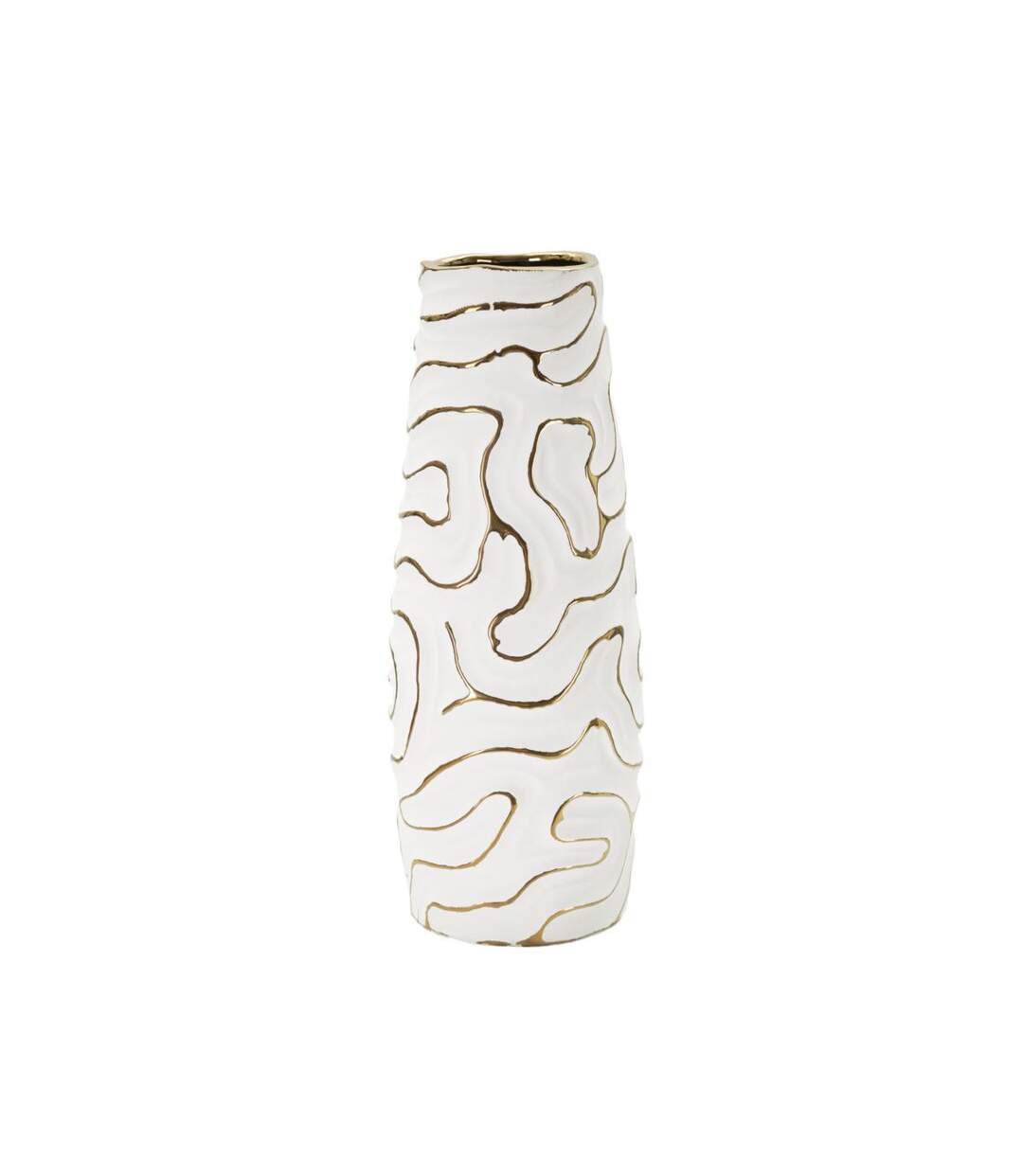 Vase Design en Céramique Lia 39cm Blanc-1