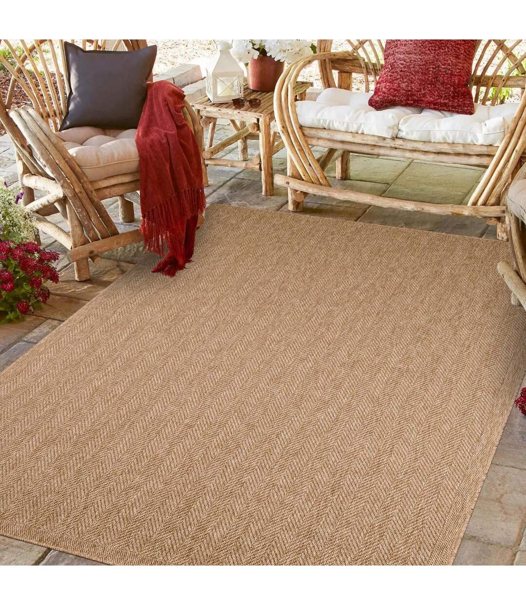 Tapis extérieur tissé kilim rond JUTE ART 4-2