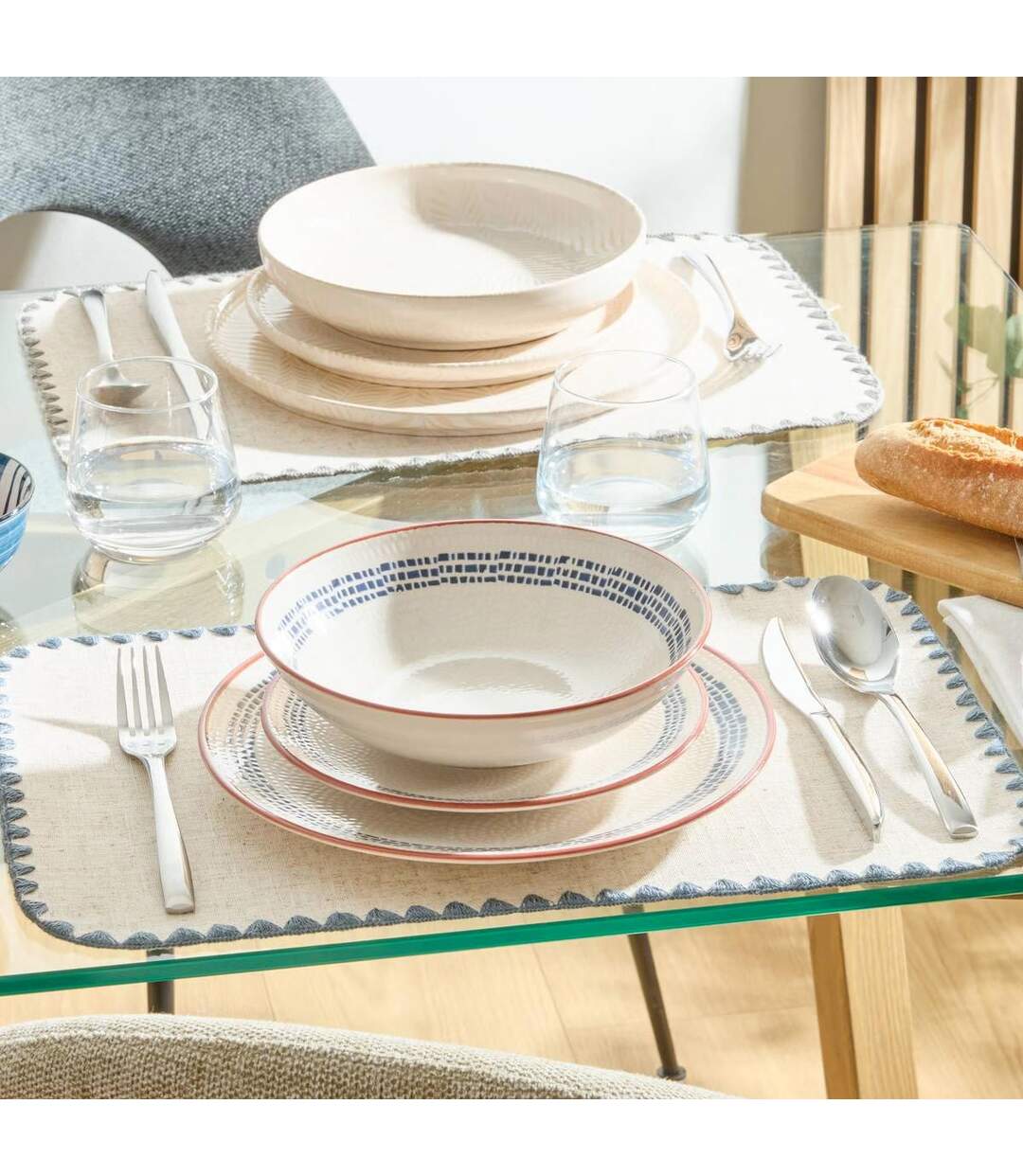 Lot de 6 Assiettes Creuses Morgane 20cm Crème-2