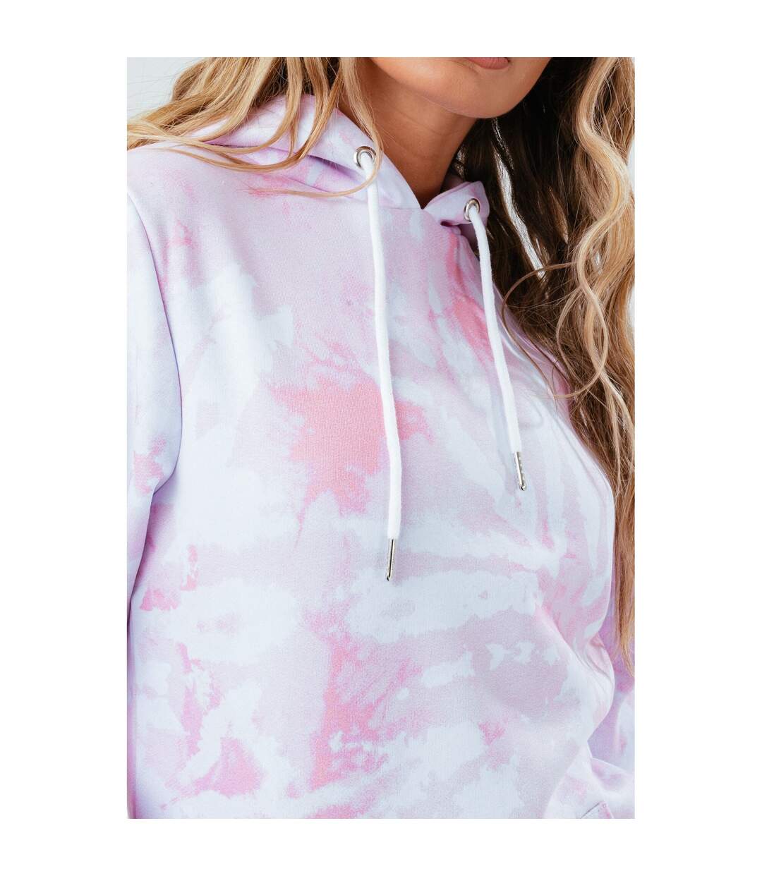 Womens/ladies tie dye pullover hoodie pink Hype