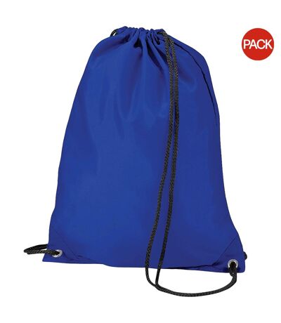 Lot De 2  Budget Sac De Gym Résistant À L´eau Avec Cordon De Serrage 11 Litres Taille Unique Bleu Roi Bagbase