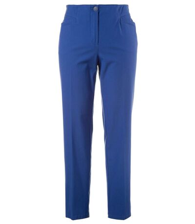 ULLA POPKEN Pantalon à pinces jambe étroite ceinture confort bleu, moderne, stylé