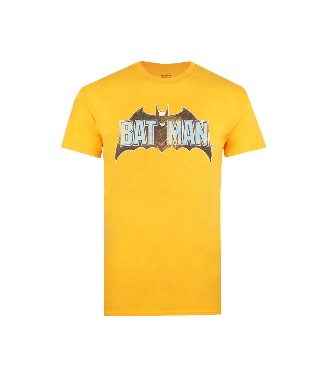 Batman T-shirt à logo en détresse pour hommes (Jaune d'or) - UTTV577