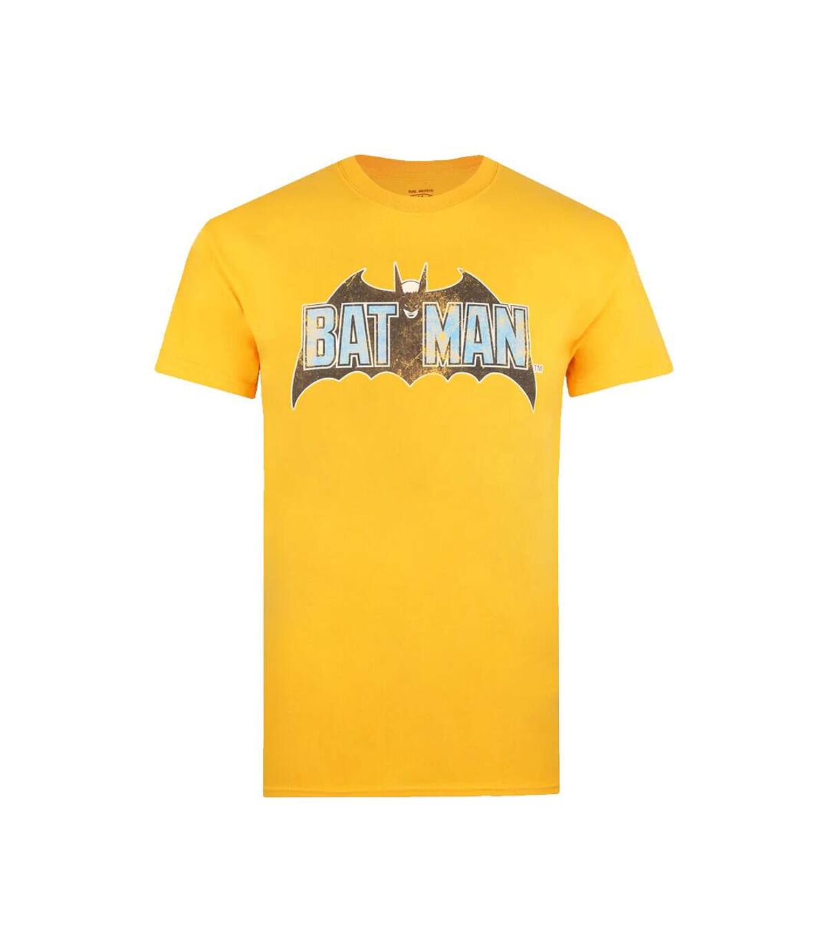 Batman T-shirt à logo en détresse pour hommes (Jaune d'or) - UTTV577