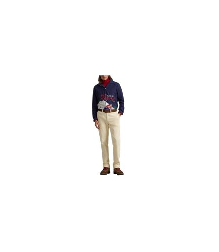 Chemise Manches Longues Motif/style Ski Homme Bleu Marine Blanc Rouge Ralph Lauren