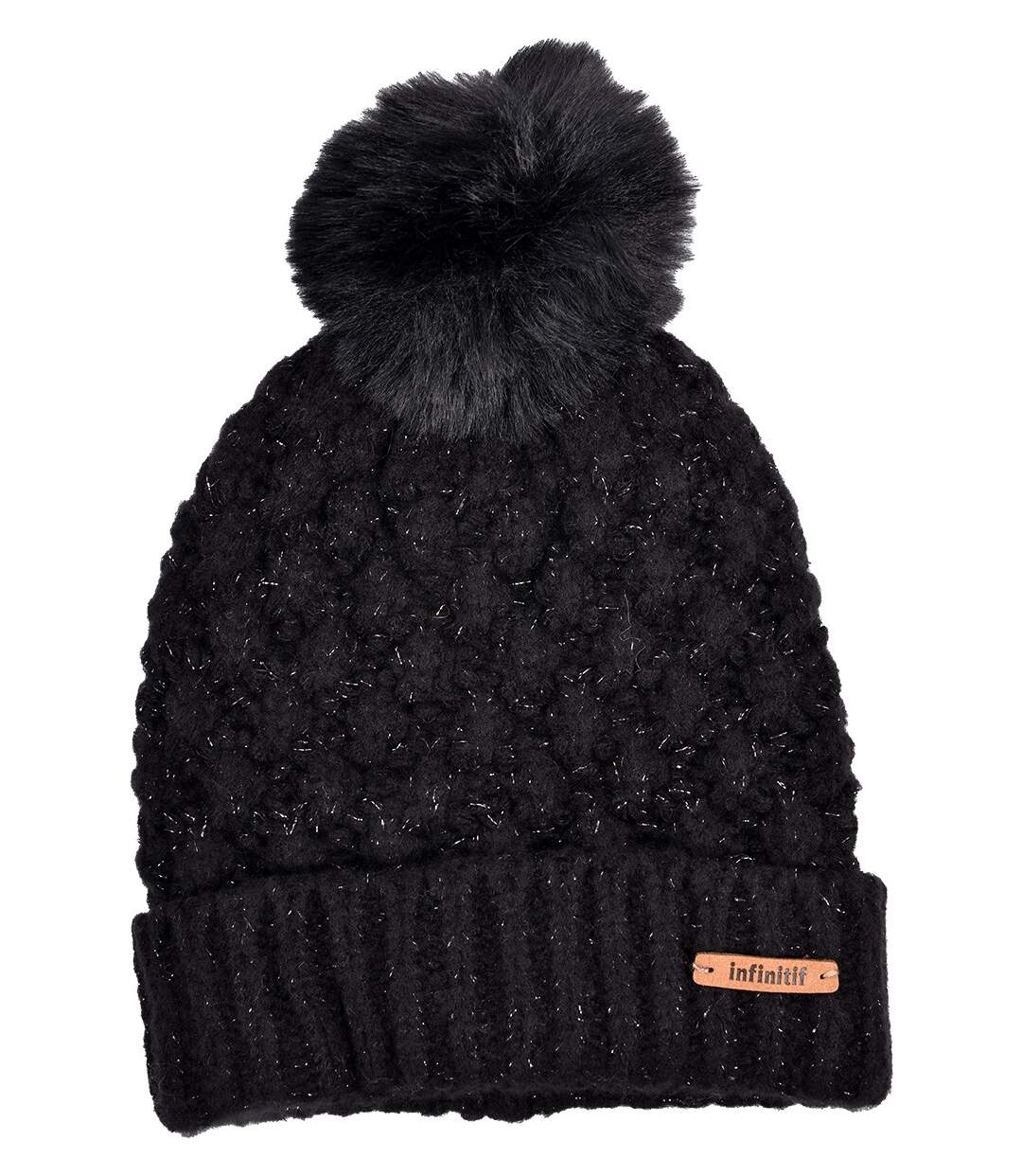 Bonnet Pompon INFINITF Femme 0212 LUREX NOIR-4