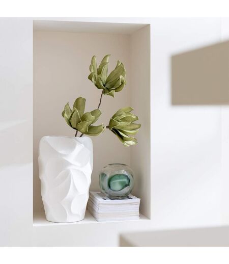 Vase Design en Argile Mirena 43cm Blanc