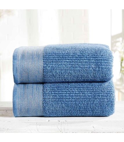 Mayfair Metallic Accents Towel (Pack of 2) (Denim) (One Size)