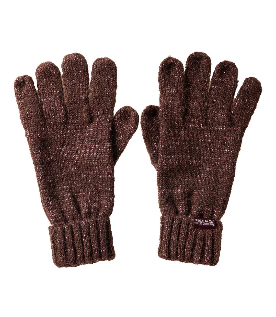 Gants D'hiver Unis À Revers Côtelés Multimix Femme Bordeaux Foncé Regatta-1