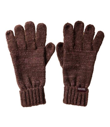 Gants D'hiver Unis À Revers Côtelés Multimix Femme Bordeaux Foncé Regatta