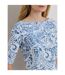 Womens/ladies Floral T-shirt White Blue Ralph Lauren-4