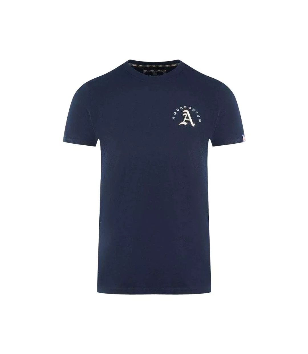 Mens London Embroidered Logo T-shirt Navy Blue Aquascutum-1