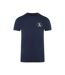 Mens London Embroidered Logo T-shirt Navy Blue Aquascutum-1