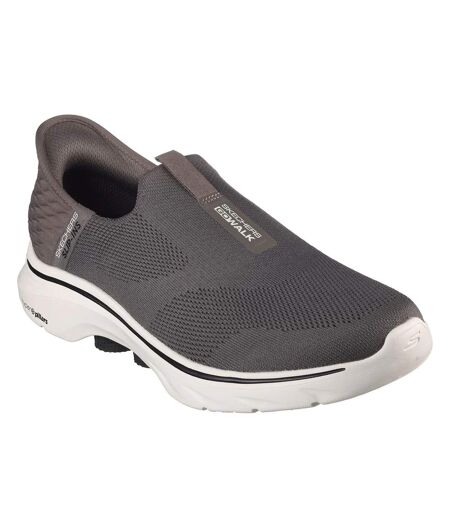 Skechers Mens Go Walk 7 - Easy On 2 Shoes (Gray/Yellow) - UTFS10537
