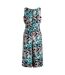 Womens/ladies nalani leaf print eco liva jumpsuit aqua blue Weird Fish-2