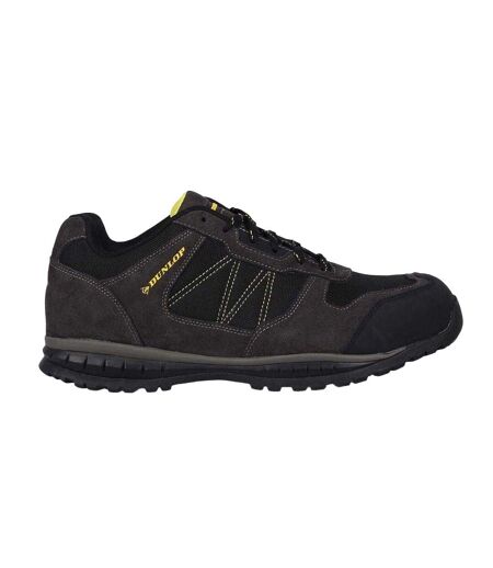 Mens Austin Leather Steel Toe Cap Safety Boots Charcoal Yellow Dunlop