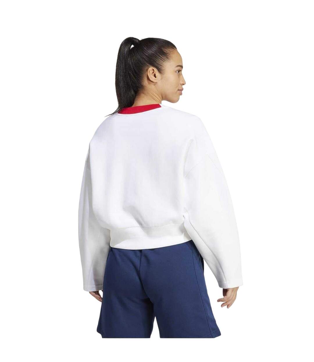 Womens/ladies Poland Drop Shoulder Boxy Sweatshirt White Adidas-3