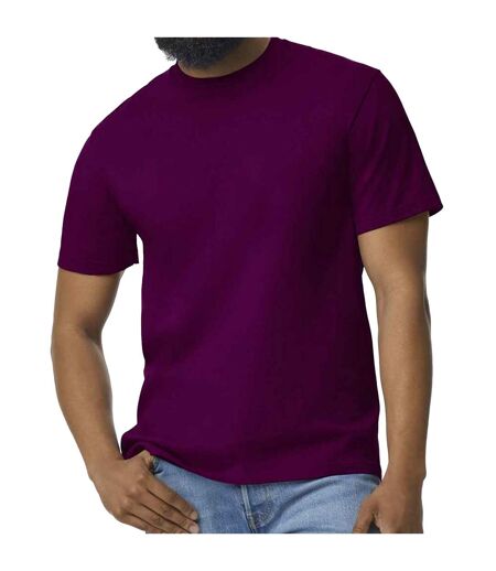 Mens midweight soft touch t-shirt maroon Gildan