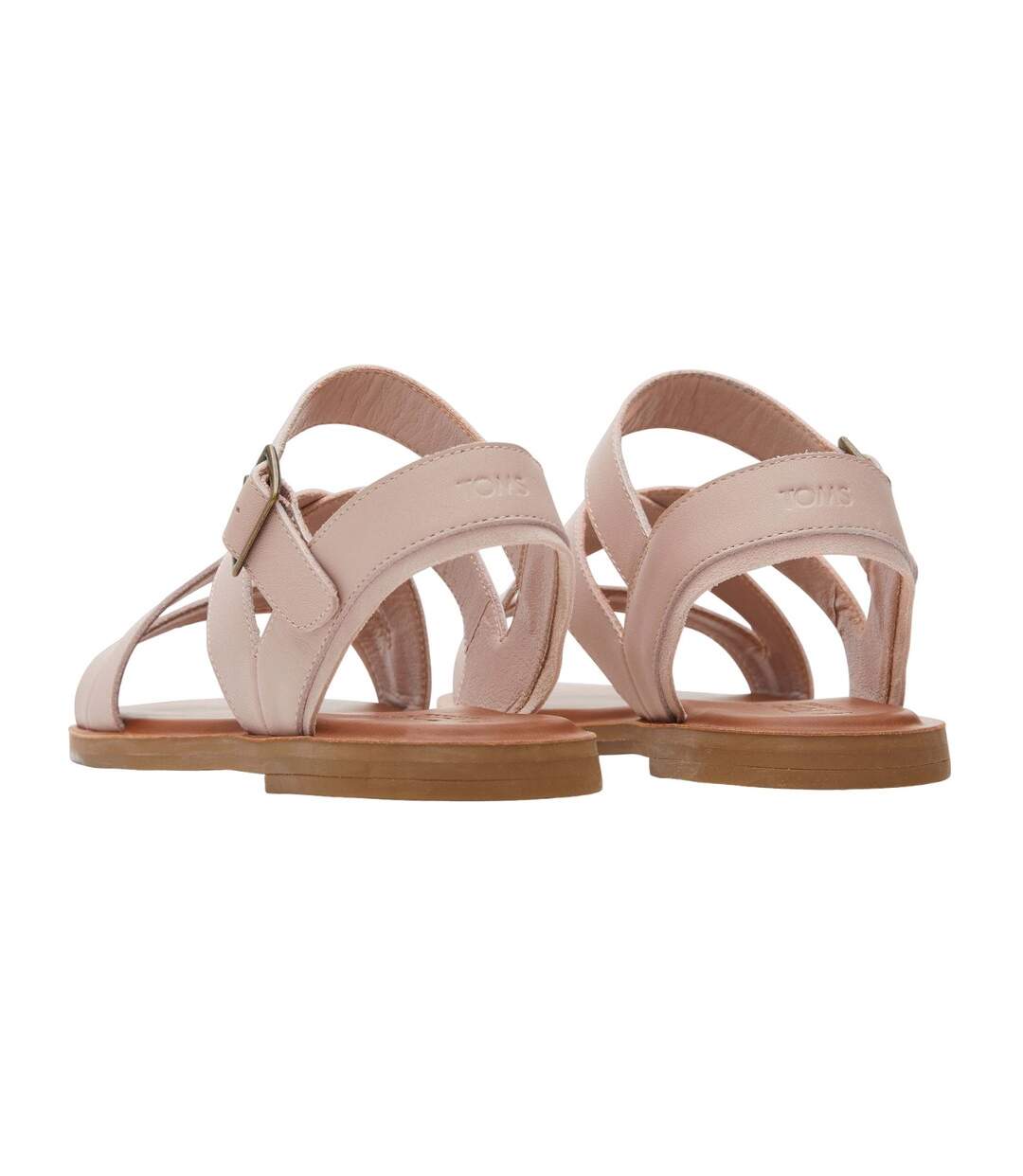 Womens/ladies Sloane Leather Sandals Pink Toms-2