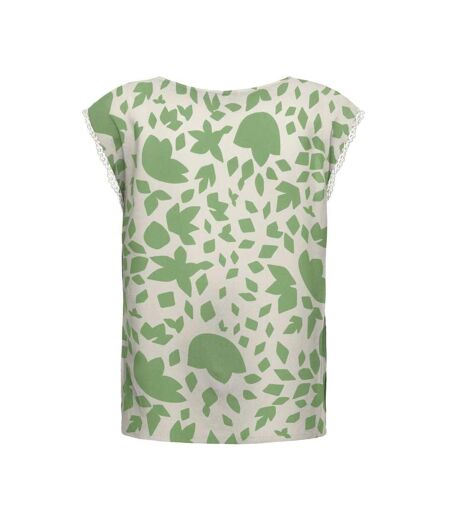 T-Shirt beige/vert femme only selina