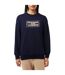 Womens/ladies Printed Fleece Oversized Tennis Sweatshirt Blue Lacoste-1