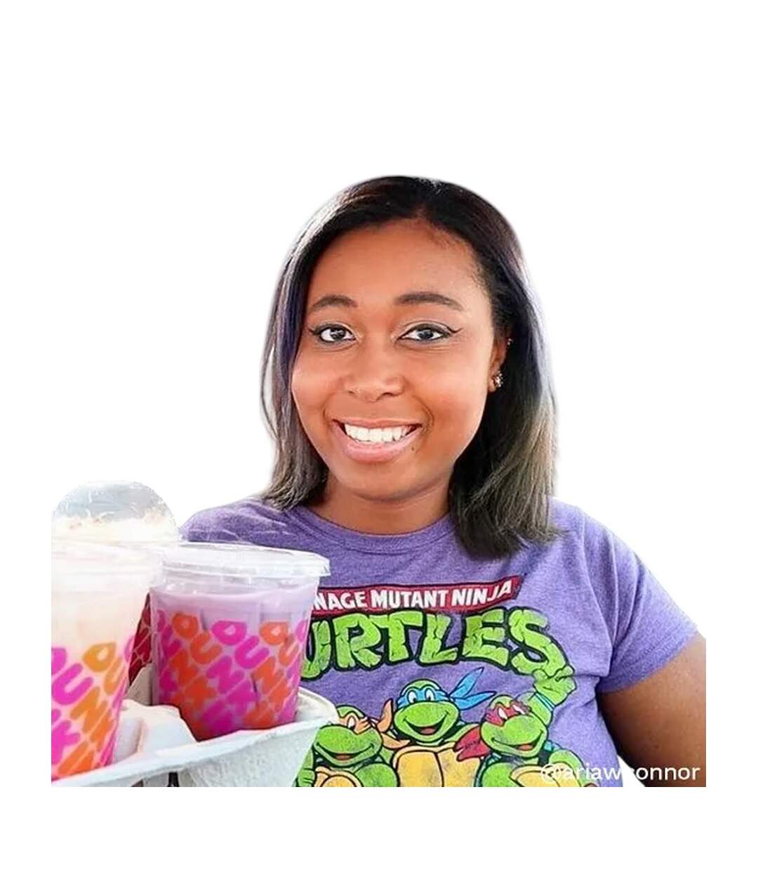 Womens/ladies Classic Fitted T-shirt Purple Marl Teenage Mutant Ninja Turtles-1
