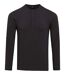 T-shirt henley manches retroussables - Homme - PR218 - noir