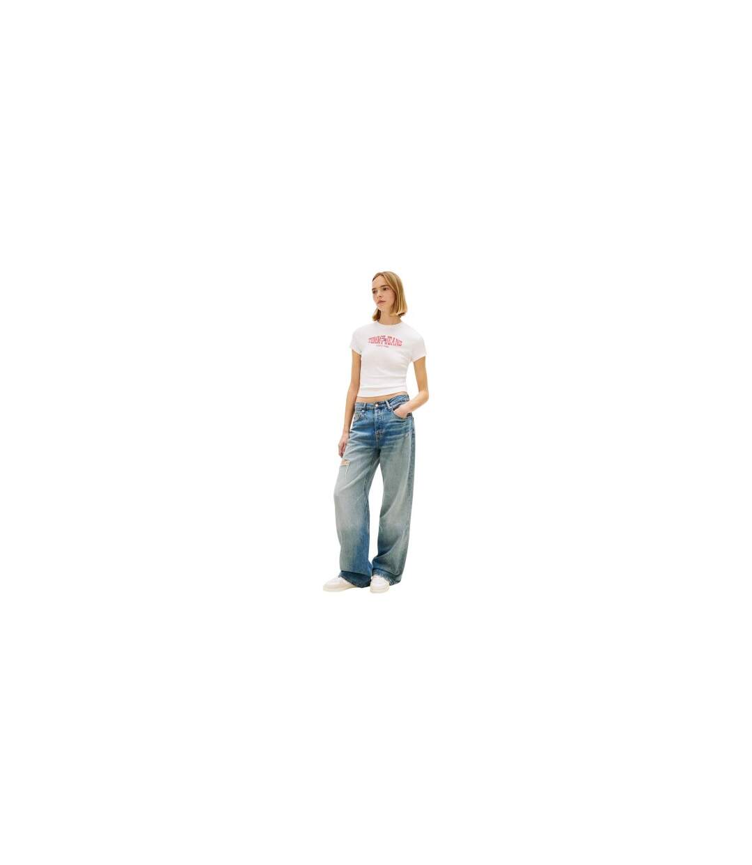 T-shirt Motif/style Logo Femme Écru Tommy Jeans-1