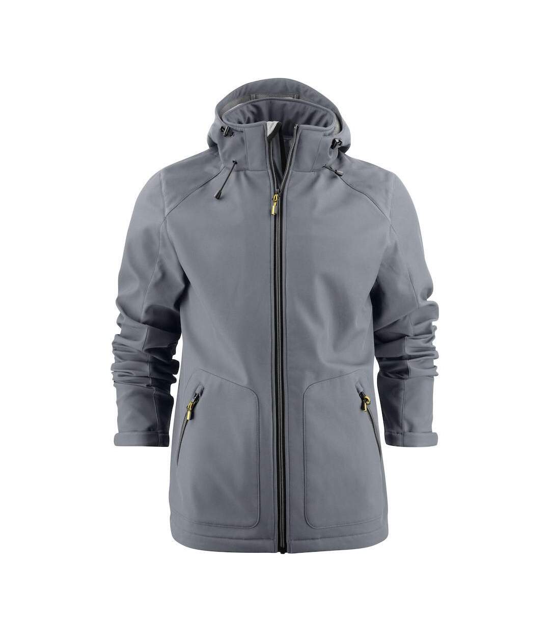 Mens Karting Soft Shell Jacket Steel Grey Printer-1
