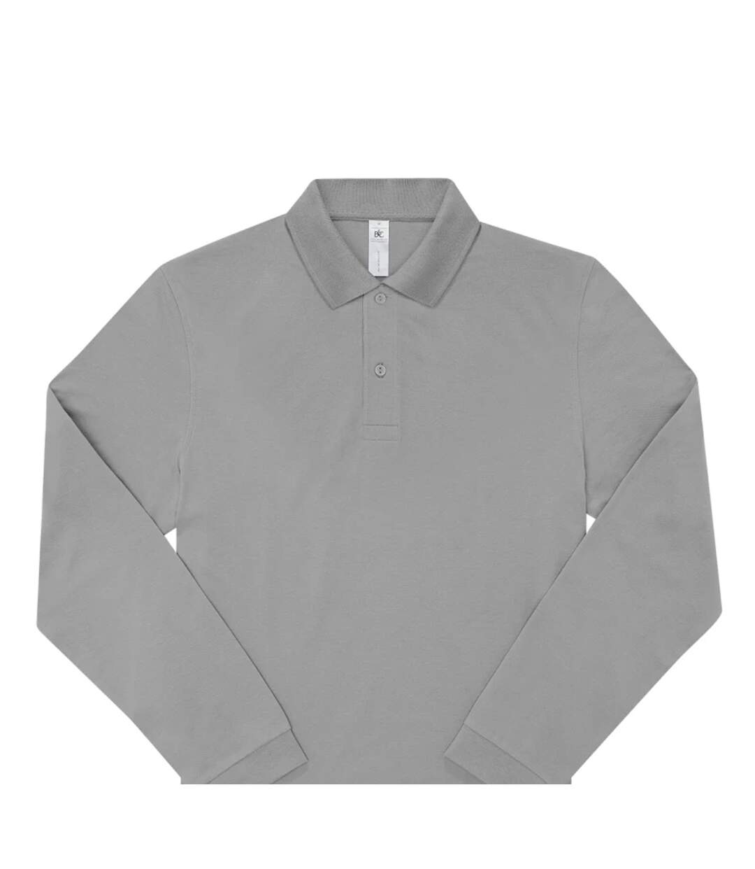 Mens My Long-sleeved Polo Shirt Sports Grey B&C-2