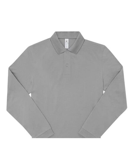 Mens My Long-sleeved Polo Shirt Sports Grey B&C