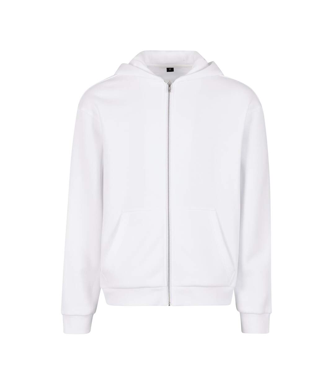 Sweat À Capuche À Fermeture Éclair Pour Hommes Blanc Build Your Brand-1
