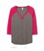 Alternative Apparel Womens/Ladies Outfield Vintage 50/50 Long Sleeve T-shirt (Vintage Coal/Vintage Pink) - UTRW6011