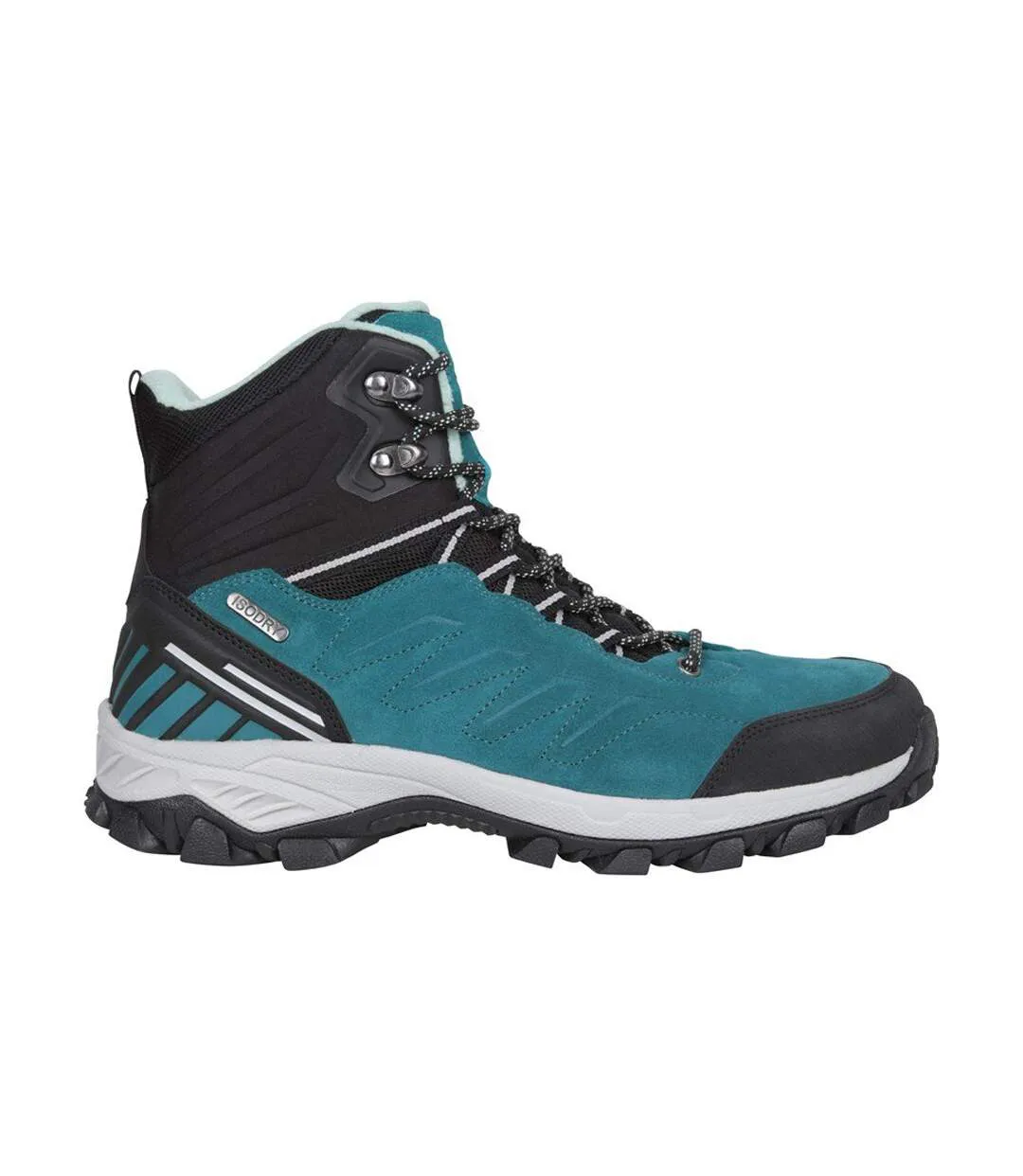 Womens/ladies Leather Waterproof Thermal Hiking Boots Dark Teal Mountain Warehouse-2