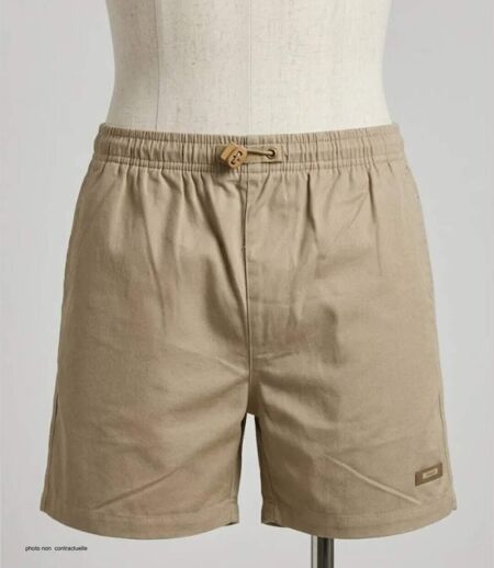 Short homme MAYFLOWER 710117U003 lierre beige : le bermuda 3 poches robuste en polycoton