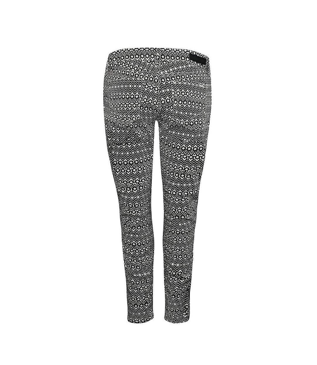 Jean skinny blanc/noir femme vans moto-2